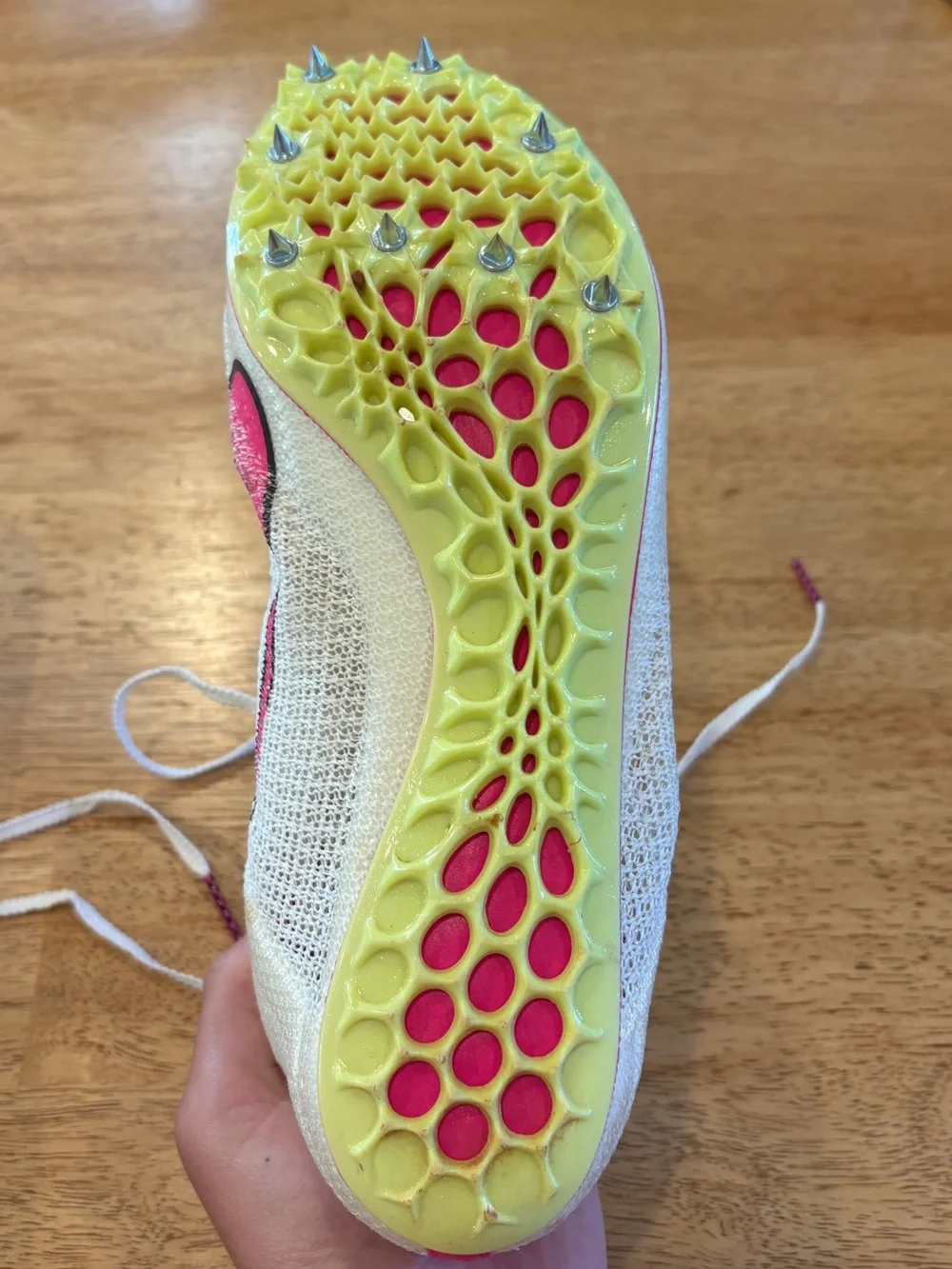 Nike Women’s White & Hot Pink Track Spikes  Women's 11 Men's 9.5